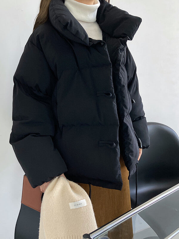 Derpai Baumwollmantel mit Taschen und Stehkragen Damen modisch Winter