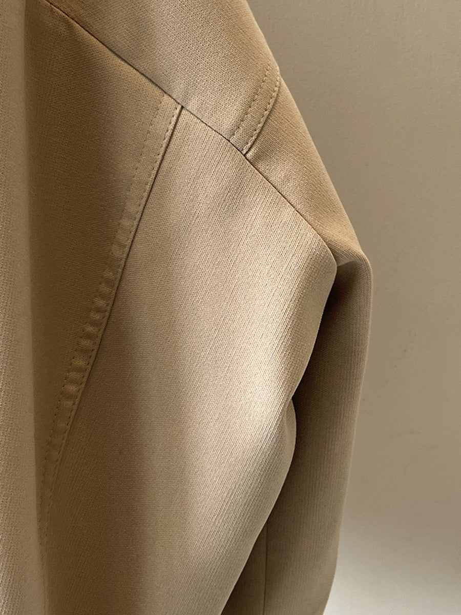 Derpai Kurze Jacke mit Tunnelzug Knopfleiste Taillierung und Stehkragen modisch Damen