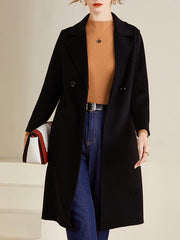 Derpai Midilanger Wollmantel mit Taschen Damen modisch casual