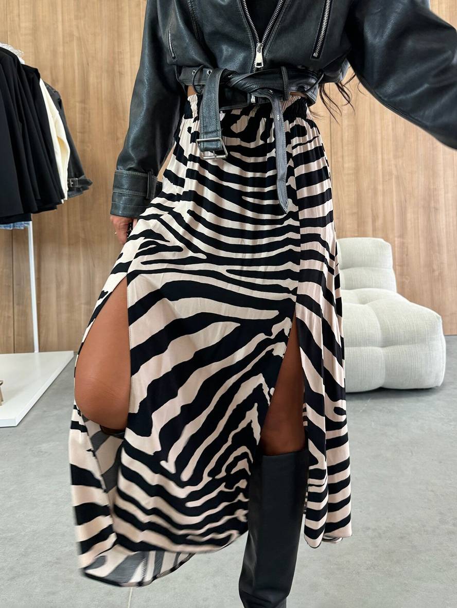 Cocolii longue jupe ray¨¦ l¨¦opard fendu le c?t¨¦ femme ¨¦l¨¦gant d¨¦contract¨¦ mode