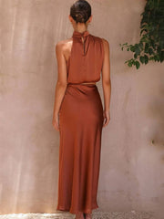 Cocolii robe tenue invit¨¦ mariage femme licou sans manches femme ¨¦l¨¦gant de soir¨¦e deux pi¨¨ces robe demoiselle d'honneur