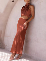 Cocolii robe tenue invit¨¦ mariage femme licou sans manches femme ¨¦l¨¦gant de soir¨¦e deux pi¨¨ces robe demoiselle d'honneur