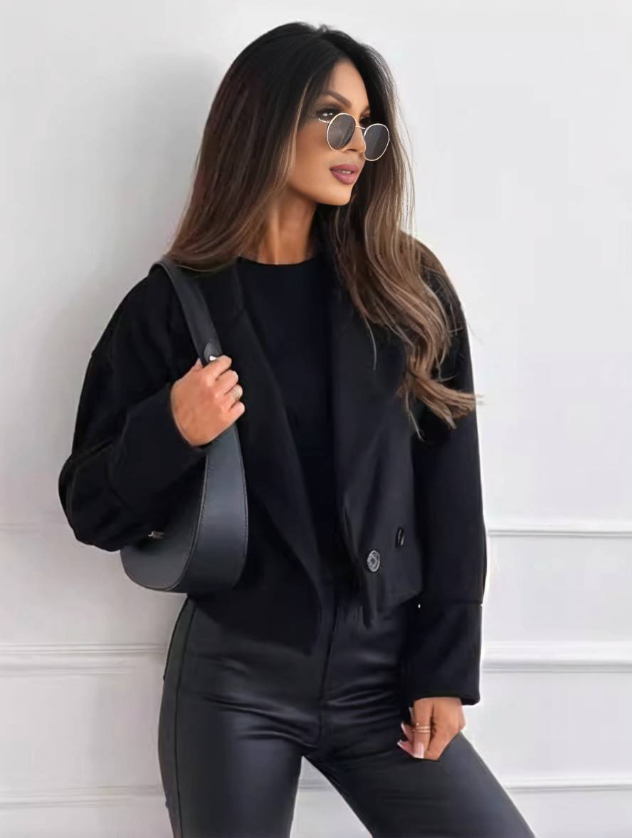 Cocolii veste unicolore boutons manches bishop femme ¨¦l¨¦gant d¨¦contract¨¦ mode casual manteau