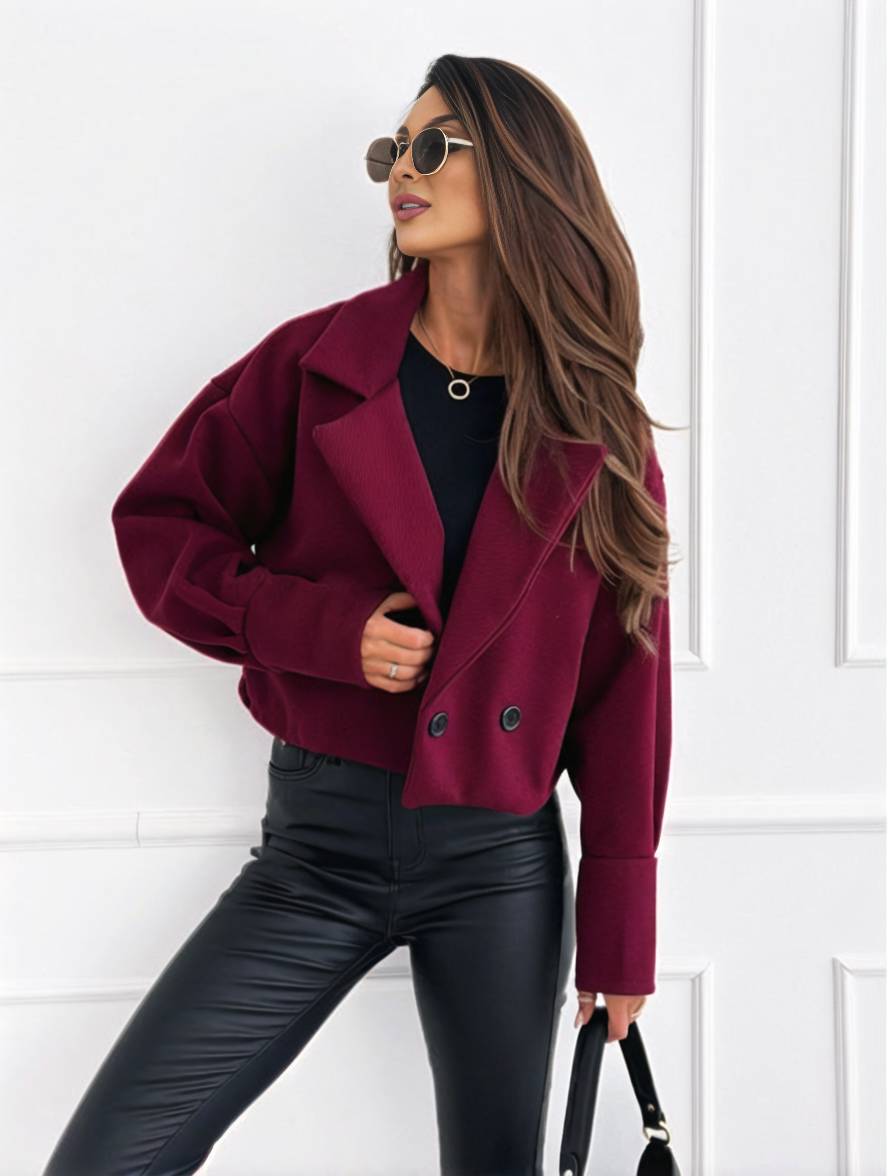 Cocolii veste unicolore boutons manches bishop femme ¨¦l¨¦gant d¨¦contract¨¦ mode casual manteau