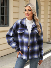 Cocolii veste surchemise femme carreaux boutonnage poches col revers femme d¨¦contract¨¦ ample manteau