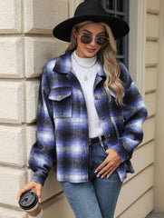 Cocolii veste surchemise femme carreaux boutonnage poches col revers femme d¨¦contract¨¦ ample manteau