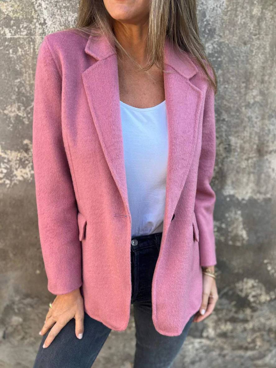 Cocolii veste unicolore boutons manches longues femme ¨¦l¨¦gant d¨¦contract¨¦ mode manteau blazer