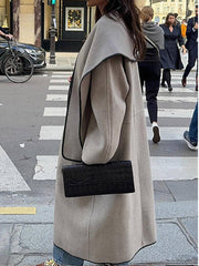 Cocolii longue manteau en laine avec foulard boutons poches manches longues femme ¨¦l¨¦gant d¨¦contract¨¦ oversized veste