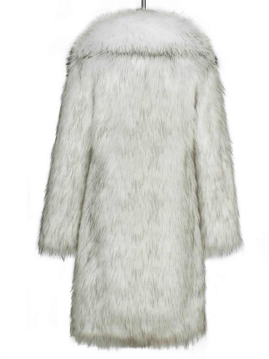 Cocolii longue manteau en fausse fourrure poches fausse fourrure col manches longues femme d¨¦contract¨¦ ample hiver blouson