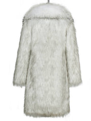 Cocolii longue manteau en fausse fourrure poches fausse fourrure col manches longues femme d¨¦contract¨¦ ample hiver blouson