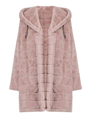 Cocolii longue manteau en fausse fourrure ¨¤ capuche manches longues femme ¨¦l¨¦gant d¨¦contract¨¦ oversized hiver veste