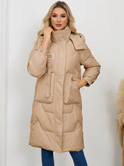Cocolii longue manteau doudoune unicolore col montant fermeture ¨¦clair boutonnage poches femme ¨¦l¨¦gant d¨¦contract¨¦ veste