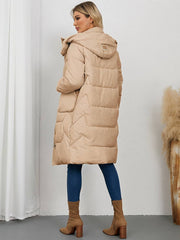 Cocolii longue manteau doudoune unicolore col montant fermeture ¨¦clair boutonnage poches femme ¨¦l¨¦gant d¨¦contract¨¦ veste