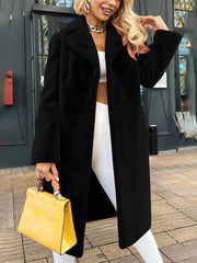 Cocolii longue manteau avec polaire ceinture col revers manches longues femme ¨¦l¨¦gant d¨¦contract¨¦ mode casual hiver veste