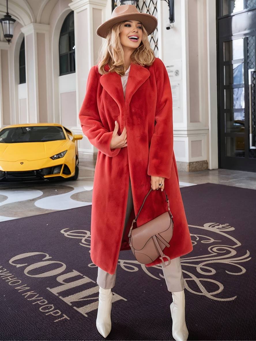 Cocolii longue manteau avec polaire ceinture col revers manches longues femme ¨¦l¨¦gant d¨¦contract¨¦ mode casual hiver veste