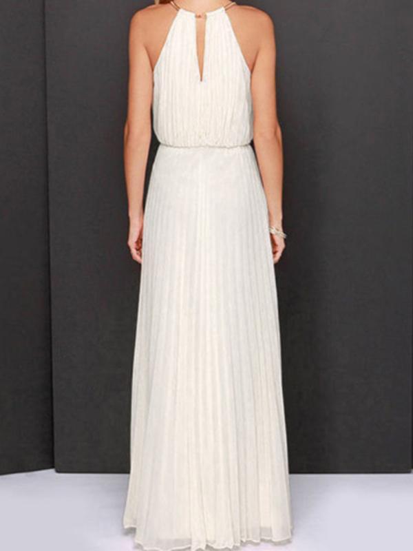 Derpai Elegantes langes Abendkleid mit Falten – Für Ball Abschlussfeier oder Hochzeit