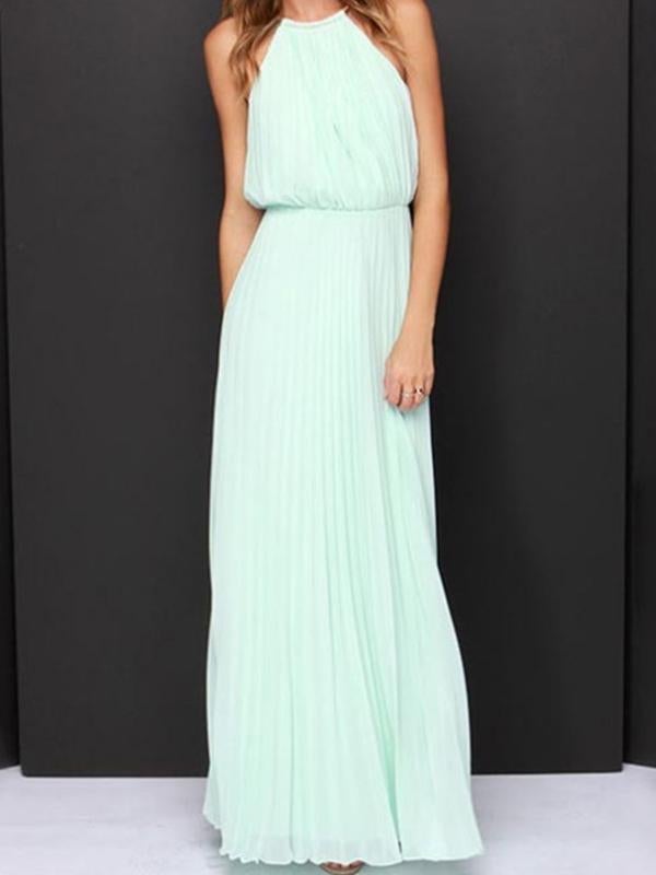 Derpai Elegantes langes Abendkleid mit Falten – Für Ball Abschlussfeier oder Hochzeit