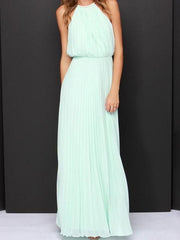 Derpai Elegantes langes Abendkleid mit Falten – Für Ball Abschlussfeier oder Hochzeit