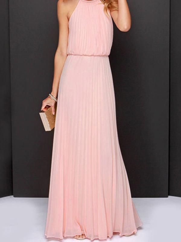 Derpai Elegantes langes Abendkleid mit Falten – Für Ball Abschlussfeier oder Hochzeit