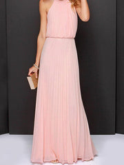 Derpai Elegantes langes Abendkleid mit Falten – Für Ball Abschlussfeier oder Hochzeit
