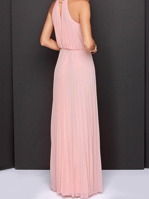Derpai Elegantes langes Abendkleid mit Falten – Für Ball Abschlussfeier oder Hochzeit