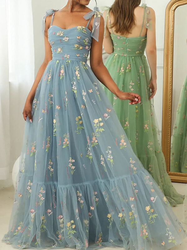 Derpai Tüll-Abendkleid lang bestickt – für Abschlussball