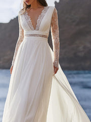 Derpai Prinzessinnen-Brautkleid aus Spitze im Boho-Stil Maxi