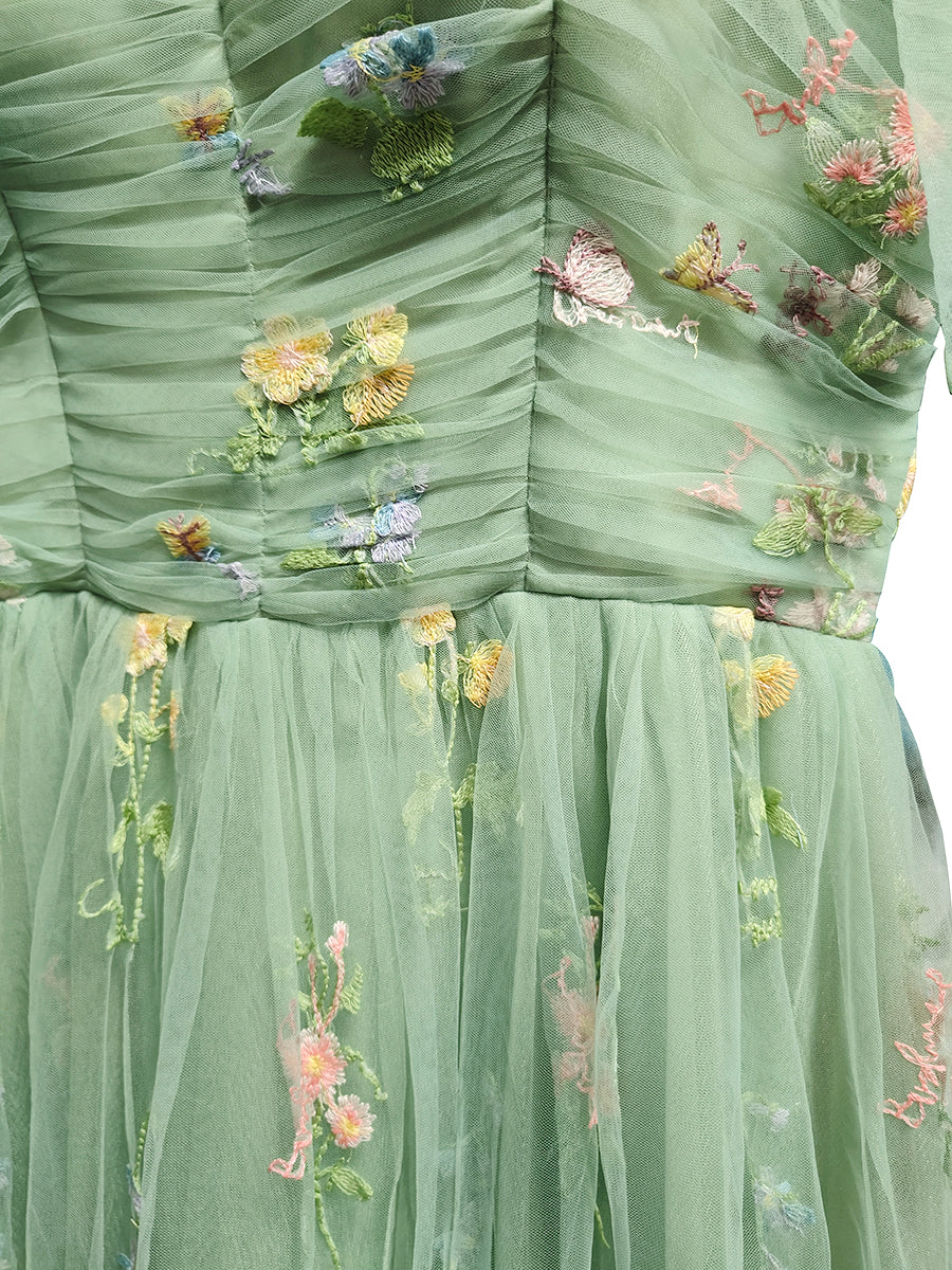 Derpai Tüll-Abendkleid lang bestickt – für Abschlussball