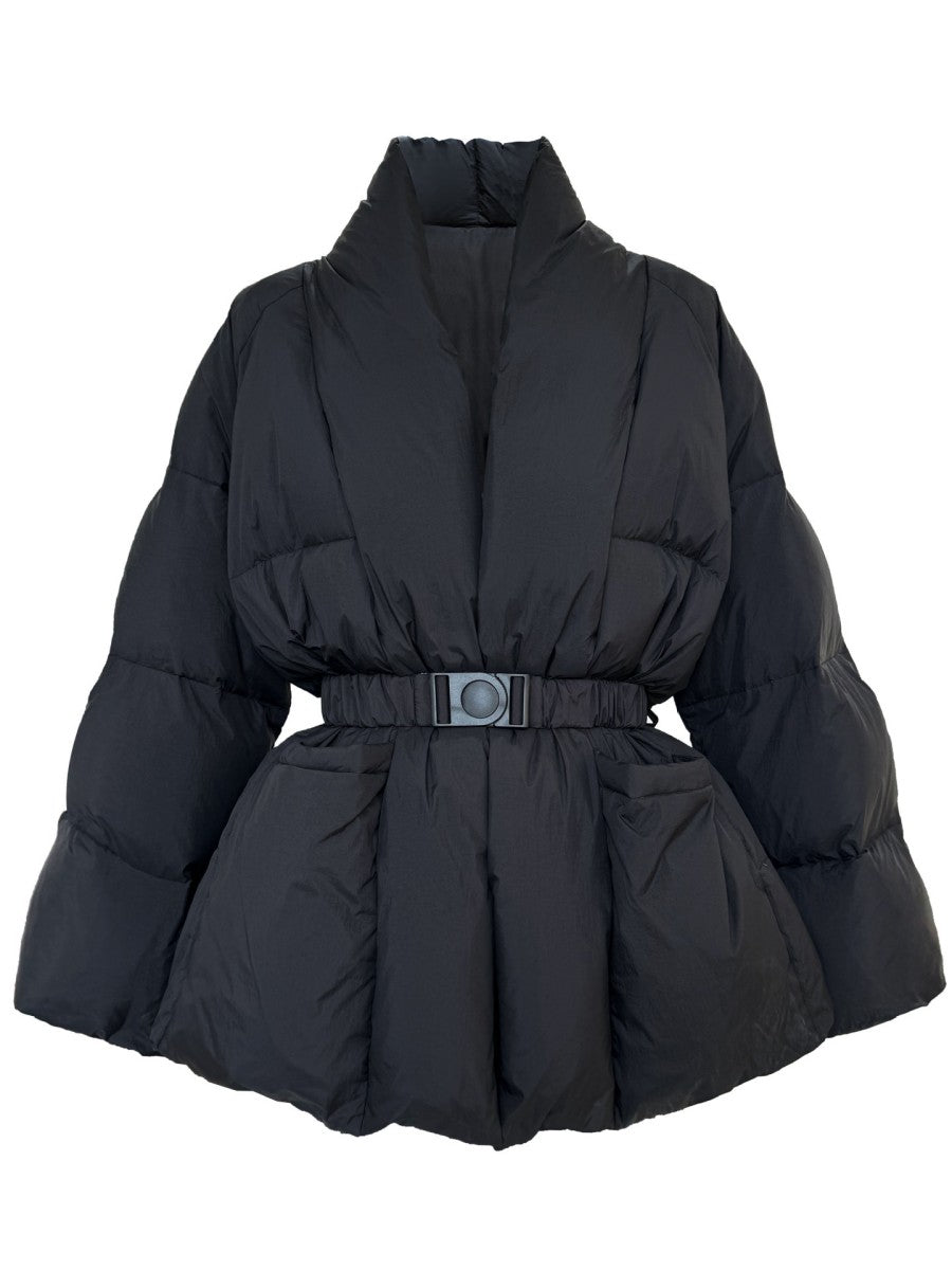 Derpai Steppmantel mit Gürtel und Taschen Damen modisch