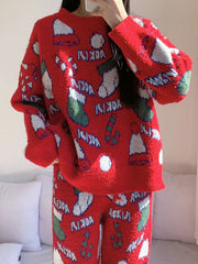 Derpai Weihnachts-Pyjama-Set Damen