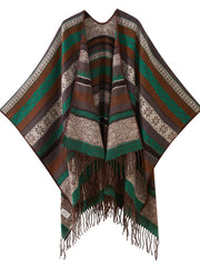 Derpai Jacquard-Schal mit Fransen ethnischer Stil