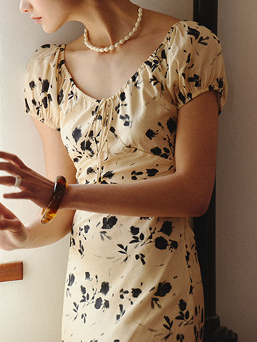 Derpai Midikleid mit Blumenprint – für Urlaub