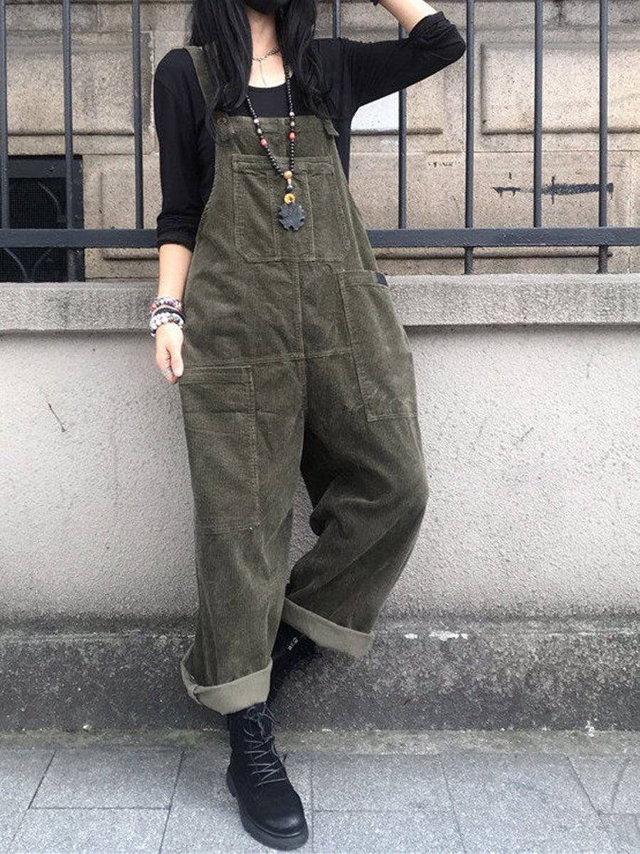 Derpai Latzhose aus Cord mit Taschen Damen casual