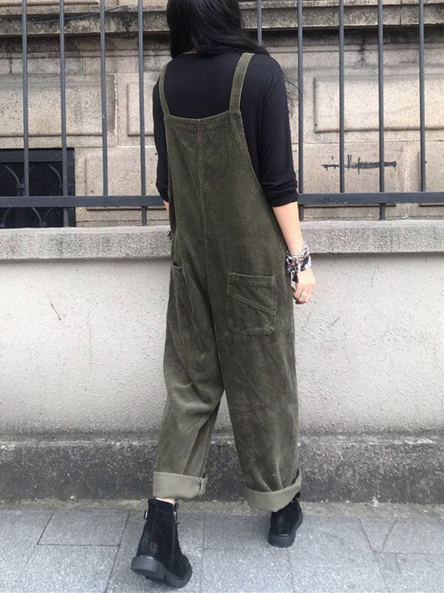 Derpai Latzhose aus Cord mit Taschen Damen casual