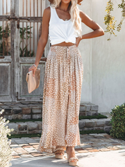 Derpai Blumenrock mit Knöpfen Trägern & Boho-Print lang