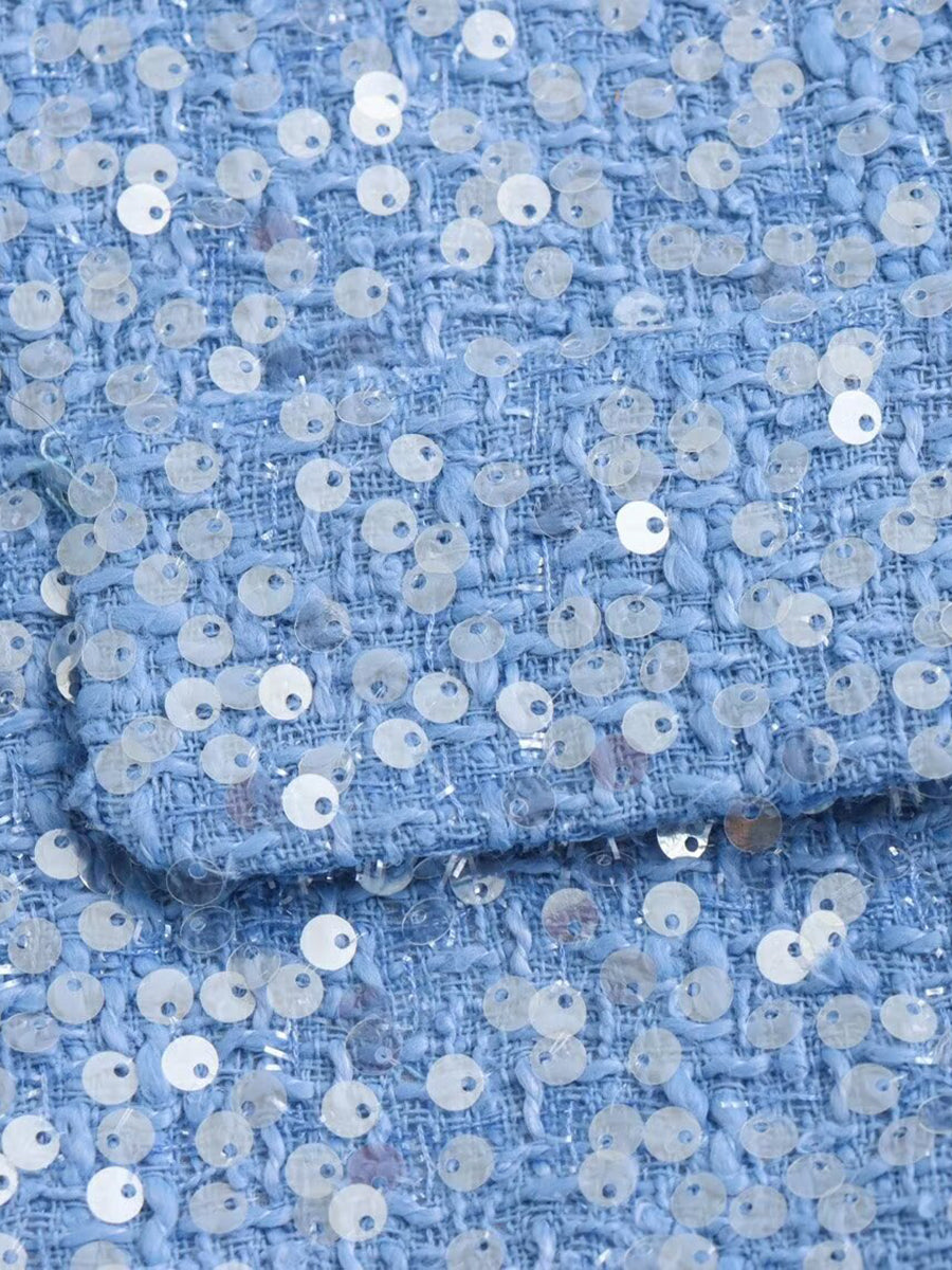Derpai Glänzende Tweedjacke mit Pailletten Damen modisch