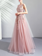 Derpai Besticktes elegantes rosa Abendkleid Maxi – für Hochzeit