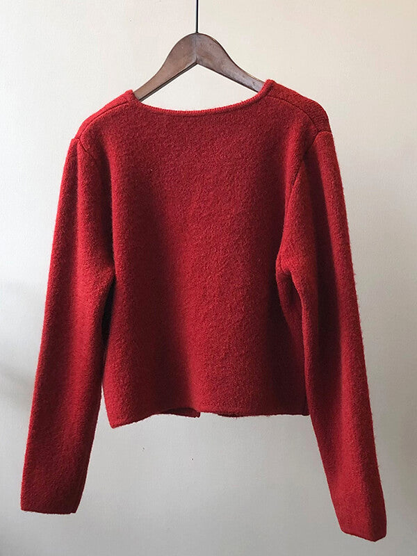 Derpai Asymmetrischer Cardigan mit doppelter Knopfleiste – Damenmode