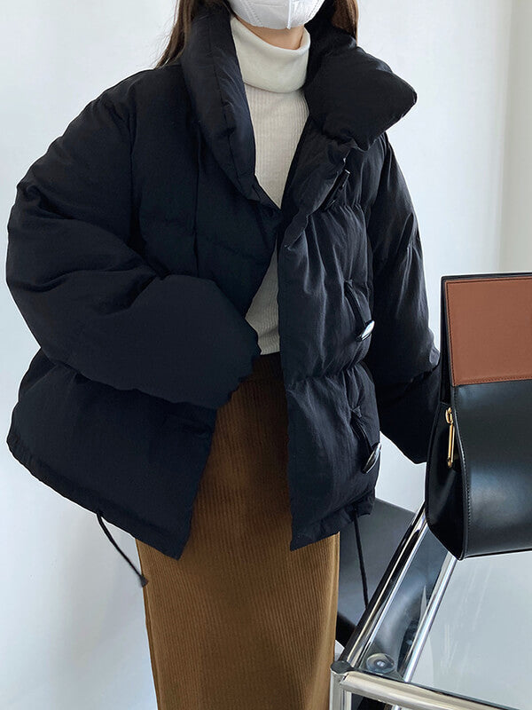 Derpai Baumwollmantel mit Taschen und Stehkragen Damen modisch Winter