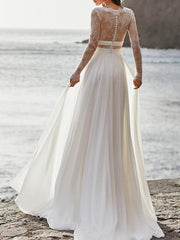 Derpai Prinzessinnen-Brautkleid aus Spitze im Boho-Stil Maxi