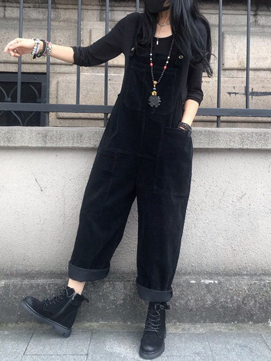 Derpai Latzhose aus Cord mit Taschen Damen casual
