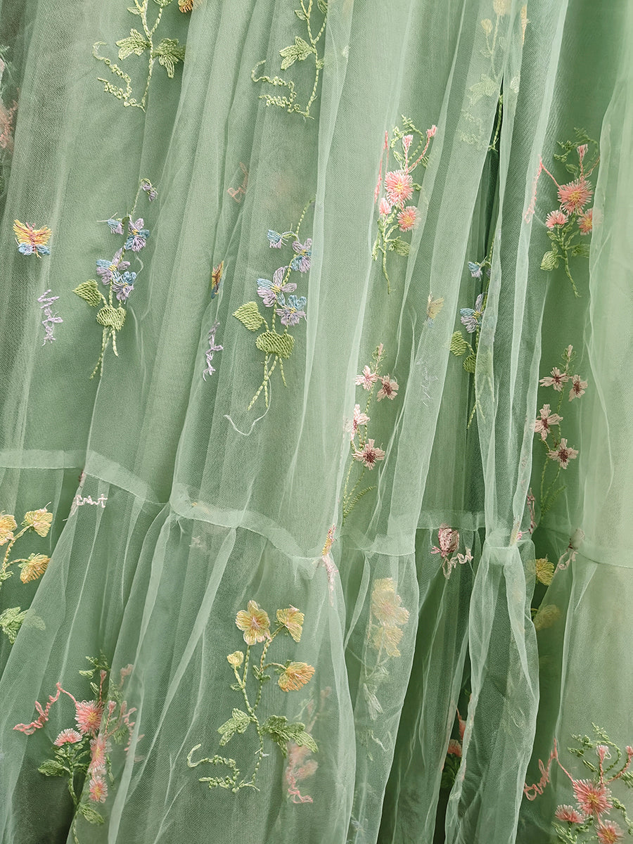 Derpai Tüll-Abendkleid lang bestickt – für Abschlussball
