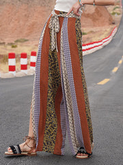 Derpai Lange weite Schlaghose mit Schlitz Damen Boho-Stil