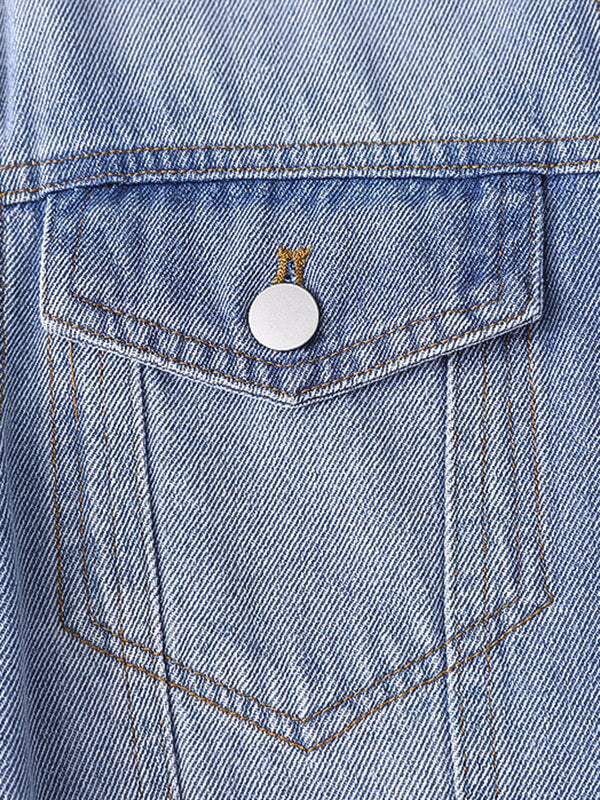 Derpai Langes Jeanskleid mit Knopfleiste & Taschen – modisch
