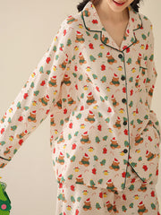 Derpai Weihnachts-Pyjama-Set mit Bärenmotiv Damen