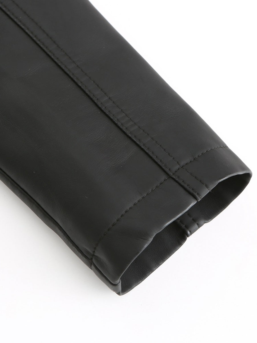 Derpai Damen-Perfecto aus PU-Leder mit Taschen und Reißverschluss
