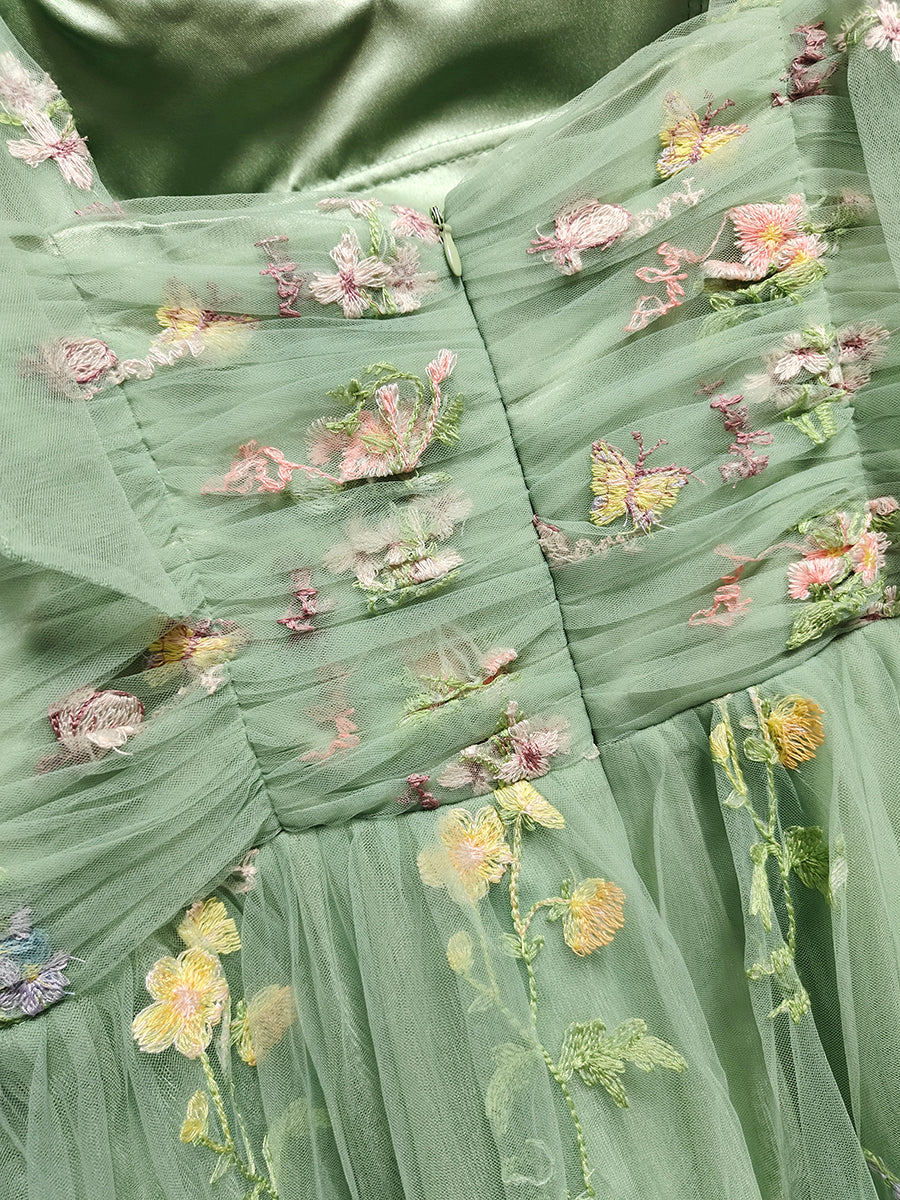 Derpai Tüll-Abendkleid lang bestickt – für Abschlussball
